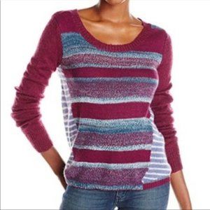 PrAna Seffi Wool Blend Plum / Blue Striped Sweater